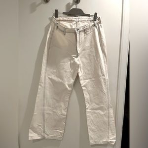 Frame off-white full length wide leg jeans